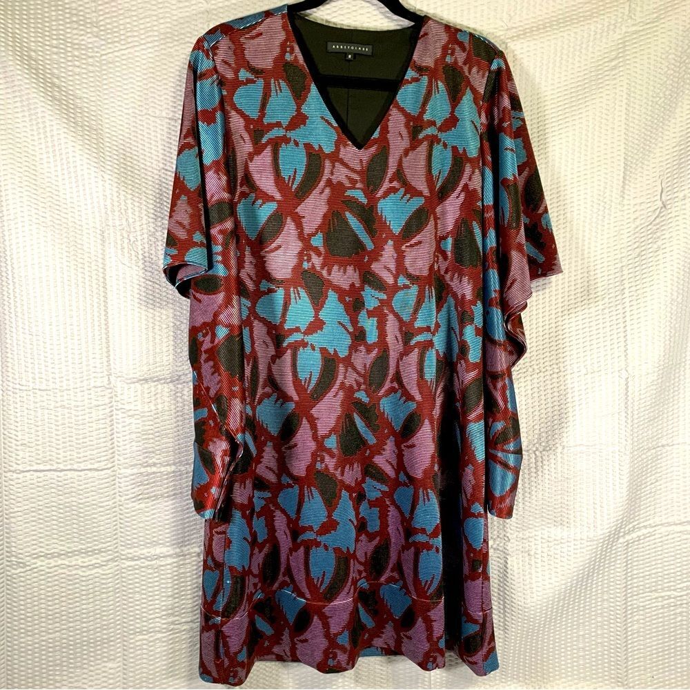Abbey Glass Shift Dress with Open Kimono Sleeves Women's Size M #647